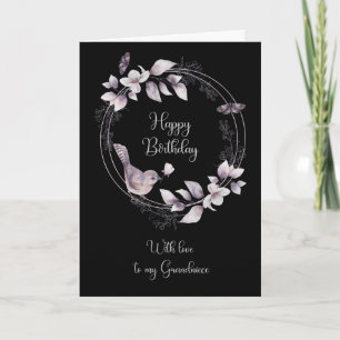 Tarjeta Ave y mariposas de cumpleaños de la abuela