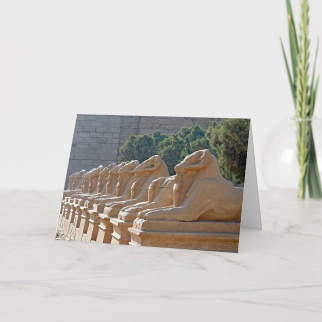 Tarjeta Avenida de esfinges en el templo de Karnak - Egipt (Anverso)