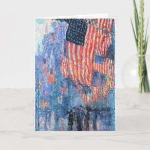 Tarjeta Avenida en lluvia por Frederick Childe Hassam