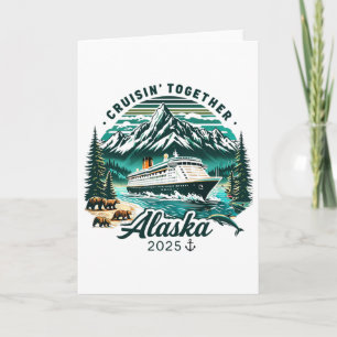 Tarjeta Aventura de crucero vintage por Alaska 2025 Famili