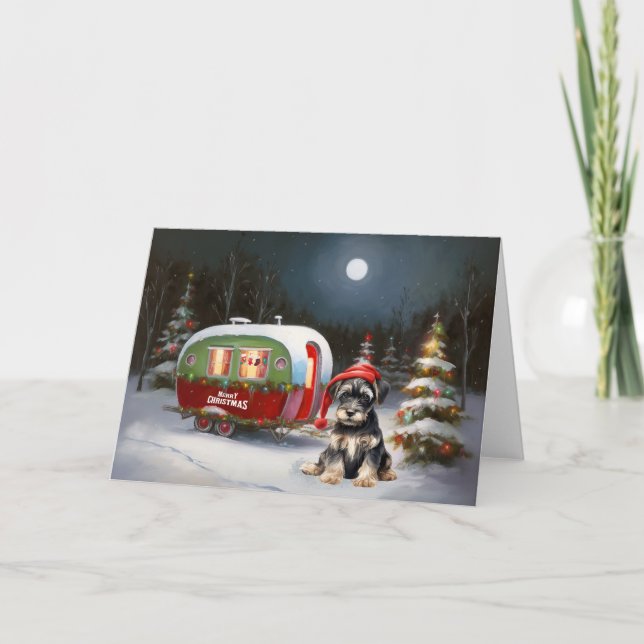 Tarjeta Aventura de Navidades de la Caravana Schnauzer (Anverso)