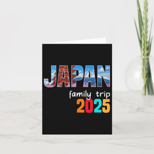 Tarjeta Aventura de viaje familiar a Tokio Japón 2025 Vaca (Anverso)