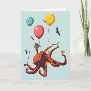 Tarjeta Aventura del globo del pulpo
