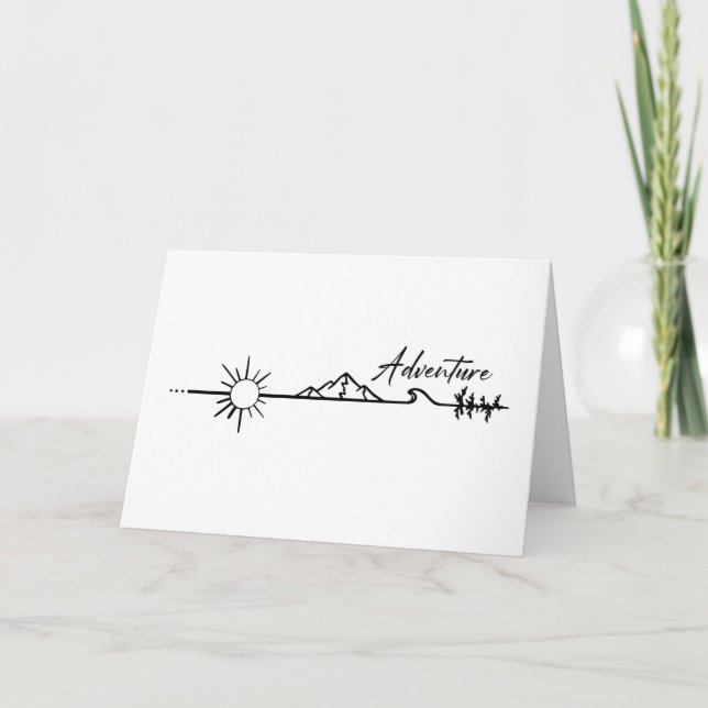 Tarjeta Aventura en las montañas (Anverso)