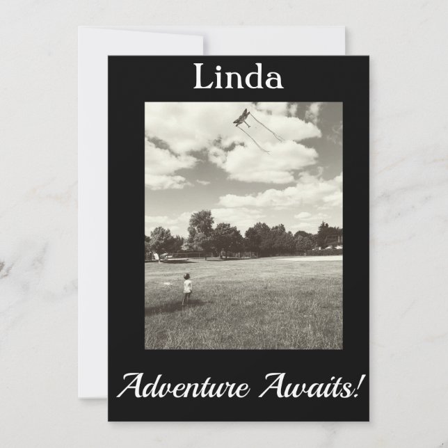 Tarjeta ¡Aventura espera! Futuro de inspiración de jubilac (Anverso)