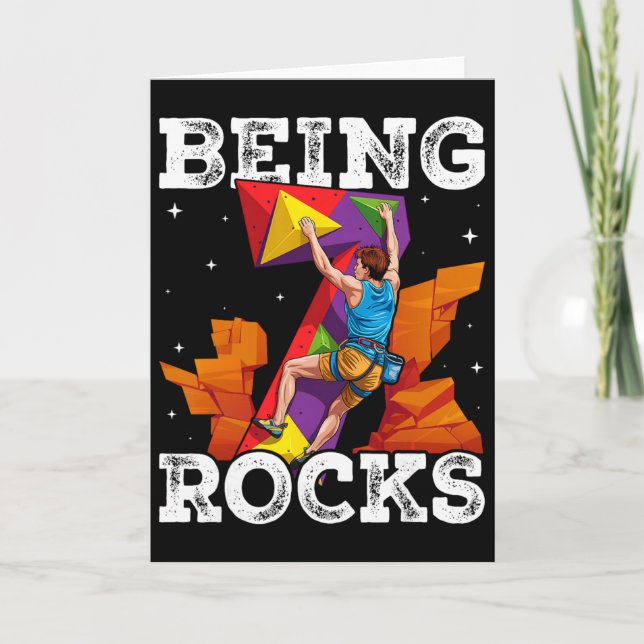 Tarjeta aventuras de escalada en roca de cumpleaños número (Anverso)