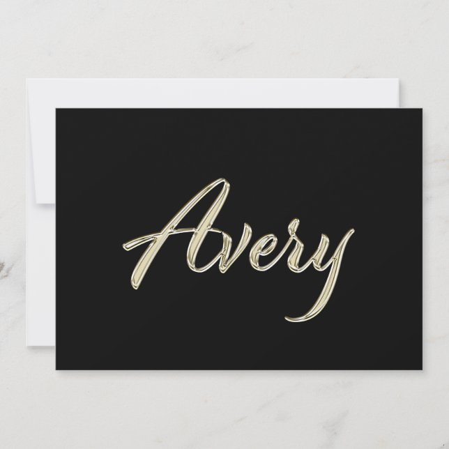 Tarjeta Avery white gold Handwriting Karte (Anverso)