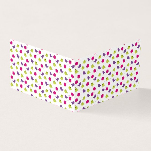 Tarjeta Aves alegres y coloridas (Exterior)