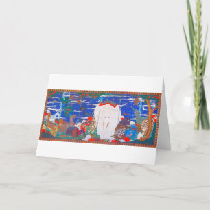 Tarjeta Aves, animales y plantas florecientes (derecha)Jak