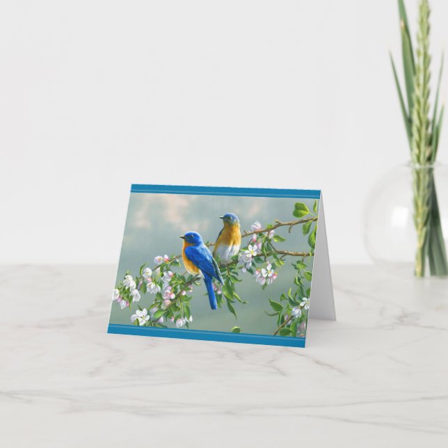 Tarjeta Aves azules (Anverso)