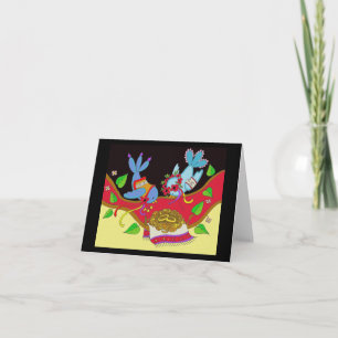 Tarjeta Aves bodas arte folclórico ucraniano