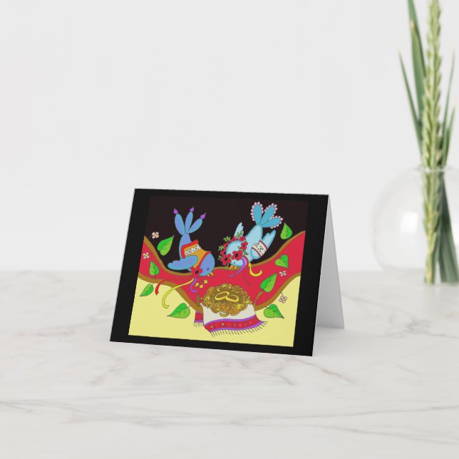 Tarjeta Aves bodas Arte Popular Ucraniano (Anverso)