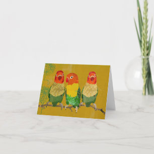 Tarjeta Aves de amor de la época dorada Notecard