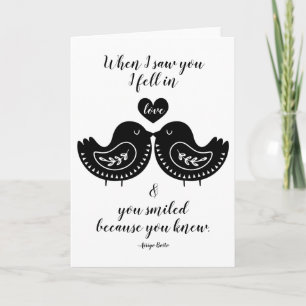 Tarjeta Aves de amor y cita romántica