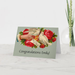 Tarjeta Aves de época Amo victoriano Adorable Arte Clásico