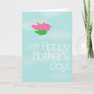 Tarjeta Aves de mamá y niños