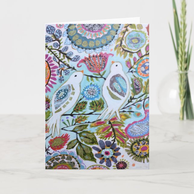 Tarjeta Aves de papel I (Anverso)