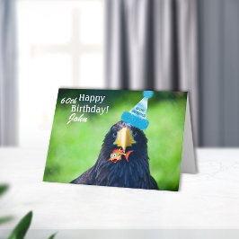 Tarjeta Aves divertidas de los lagos del mar. Feliz cumple