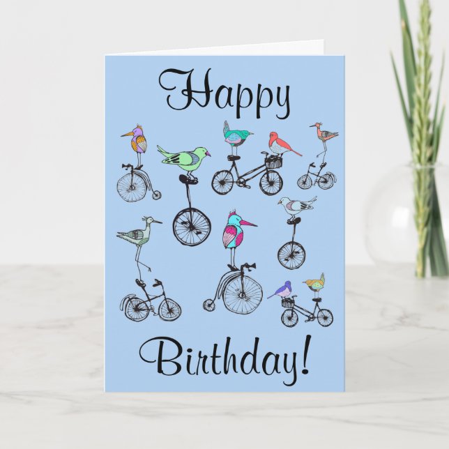 Tarjeta Aves en Bicicletas (Anverso)
