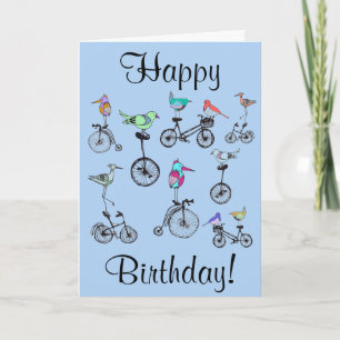 Tarjeta Aves en Bicicletas