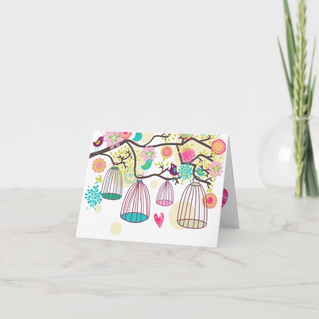 Tarjeta Aves extravagantes Notecard (Anverso)