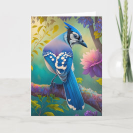 Tarjeta Aves fantásticas Jay azul