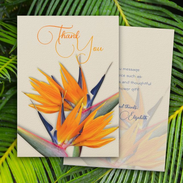 Tarjeta Aves hawaianas de flores de paraíso gracias (Subido por el creador)