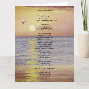 TARJETA AVES Y BUQUES Y NUBES