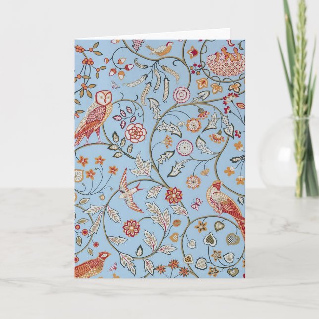 Tarjeta Aves y flores, William Morris (Anverso)