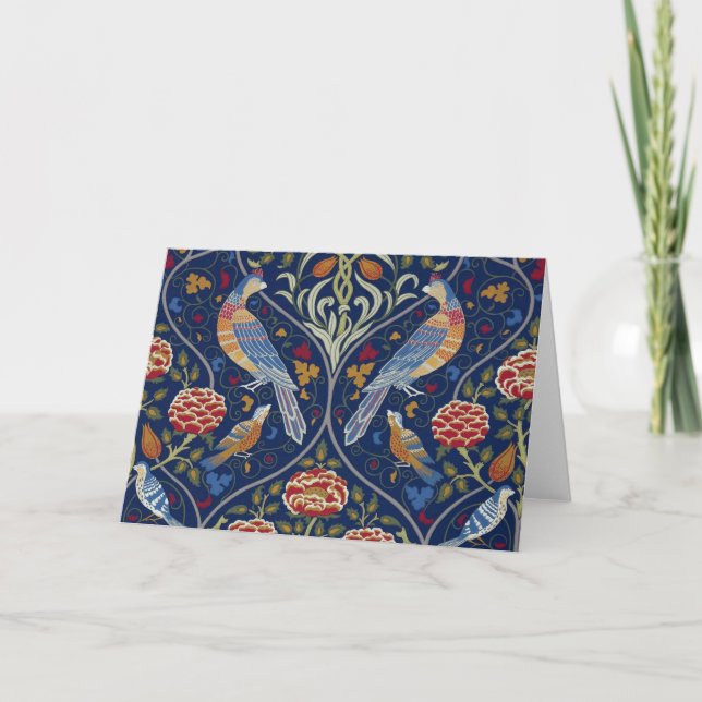 Tarjeta Aves y flores, William Morris (Anverso)