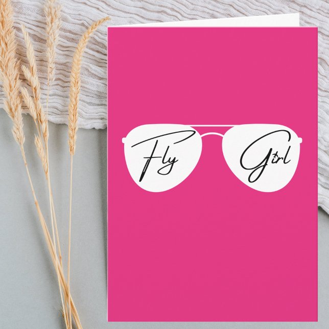 Tarjeta Aviador de Chica de vuelo gafas de sol, cumpleaños (Subido por el creador)