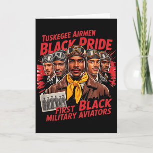 Tarjeta Aviadores Negros Retro Historia Negra Segunda Guer