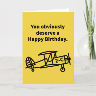Tarjeta Avión 2-C Feliz Cumpleaños