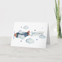 Avión Antiguo Es un Niño Baby Shower Gracias