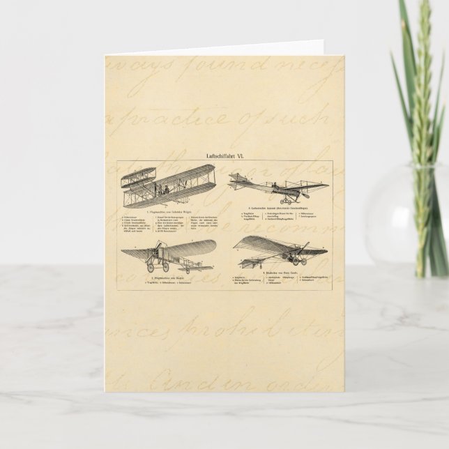 Tarjeta Avión antiguo Retro Avión Viejo Avión Aviones Anti (Anverso)