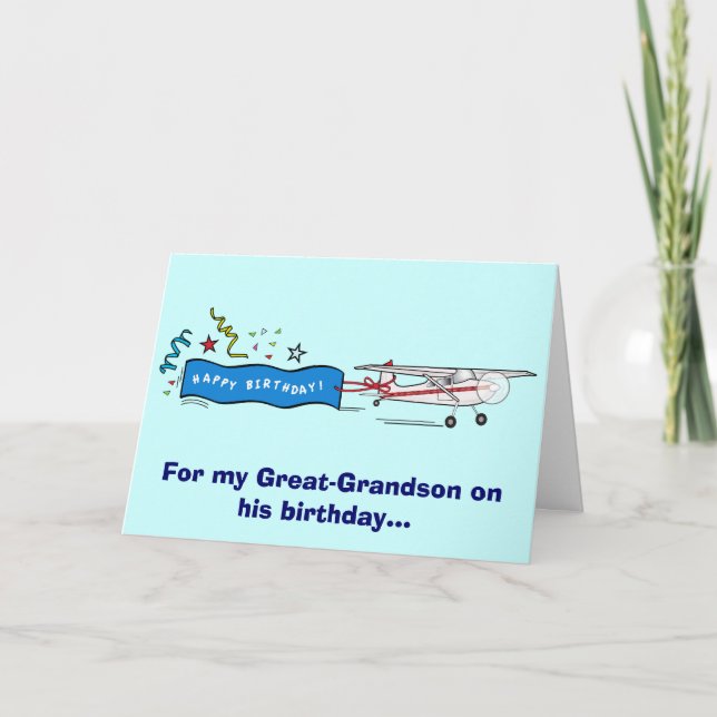 Tarjeta Avión de cumpleaños feliz (Anverso)