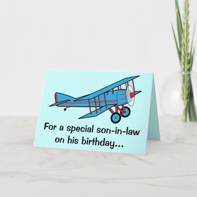 Tarjeta Avión de cumpleaños feliz (Anverso)