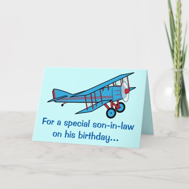 Tarjeta Avión de cumpleaños feliz (Anverso)