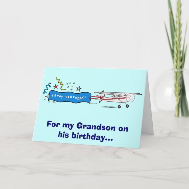 Tarjeta Avión de la abuela de cumpleaños feliz (Anverso)