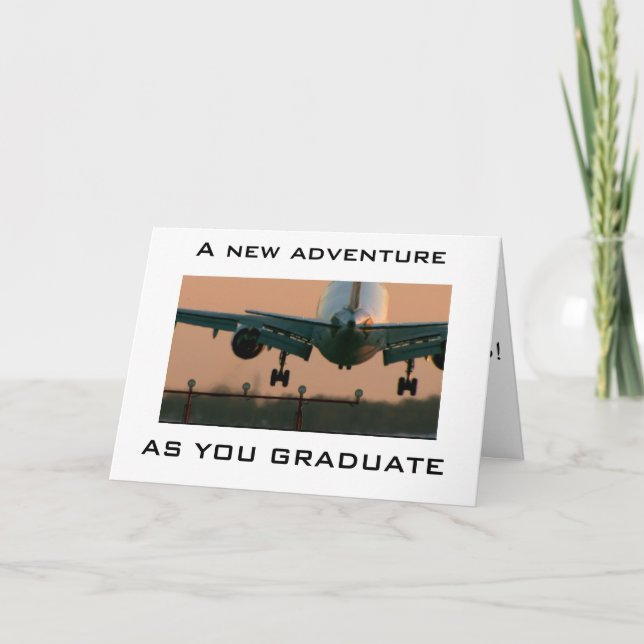 TARJETA AVIÓN DESPEJANDO CONTRATOS AL GRADUADO (Anverso)