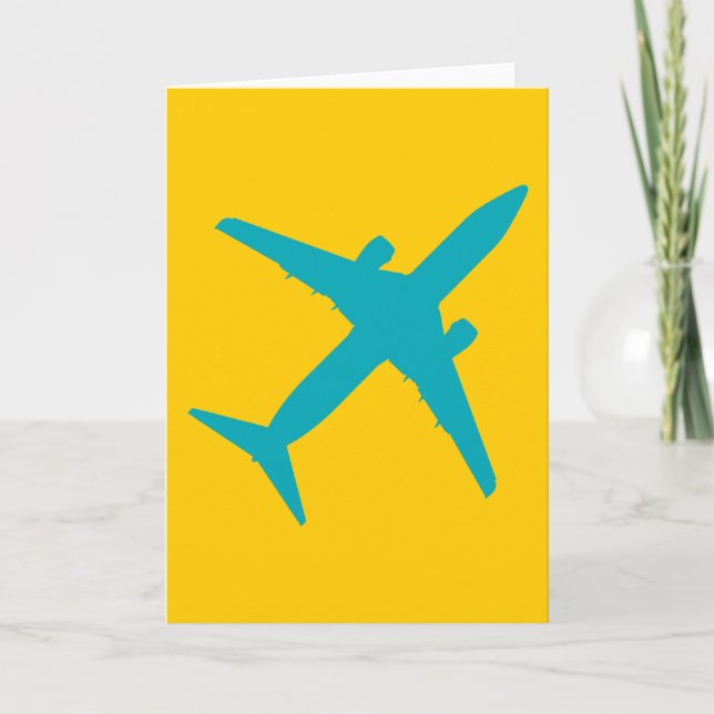 Tarjeta Avión gráfico en Aqua Blue (Anverso)