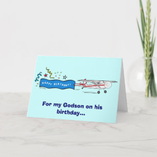 Tarjeta Avión Happy Birthday Godson