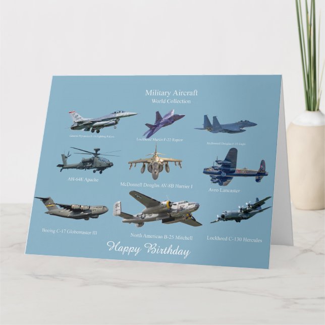 Tarjeta Avión militar de EE. UU. y Reino Unido (Anverso)