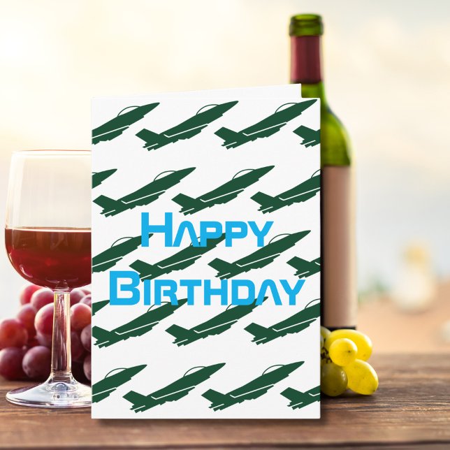 Tarjeta Avión militar WW2 Volando, Cumpleaños de Aviación (Subido por el creador)