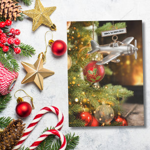 Tarjeta Avión Primer bebé de Navidad Foto Personalizado mo