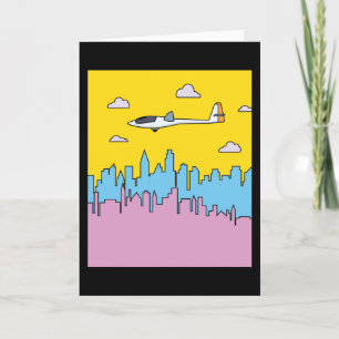 Tarjeta Avión Retro Glider