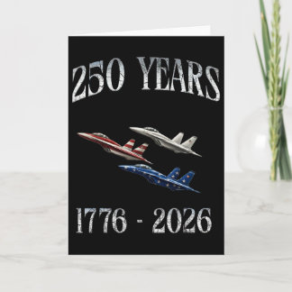 Tarjeta Aviones de combate bandera 250 años 1776-2026 250