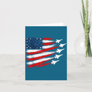 Tarjeta Aviones de combate de bandera americana minimalist