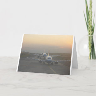 Tarjeta Aviones en pista de aterrizaje