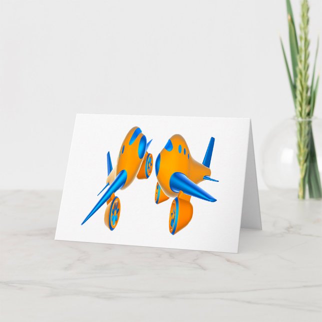 Tarjeta Aviones personalizados Naranja vibrante y azul (Subido por el creador)